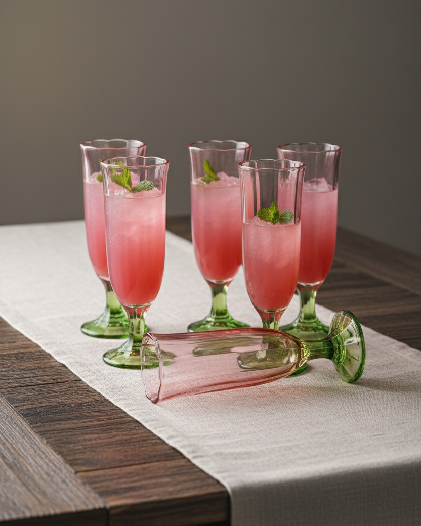 Pink Ombre Tulip Champagne Flute - Set of 6