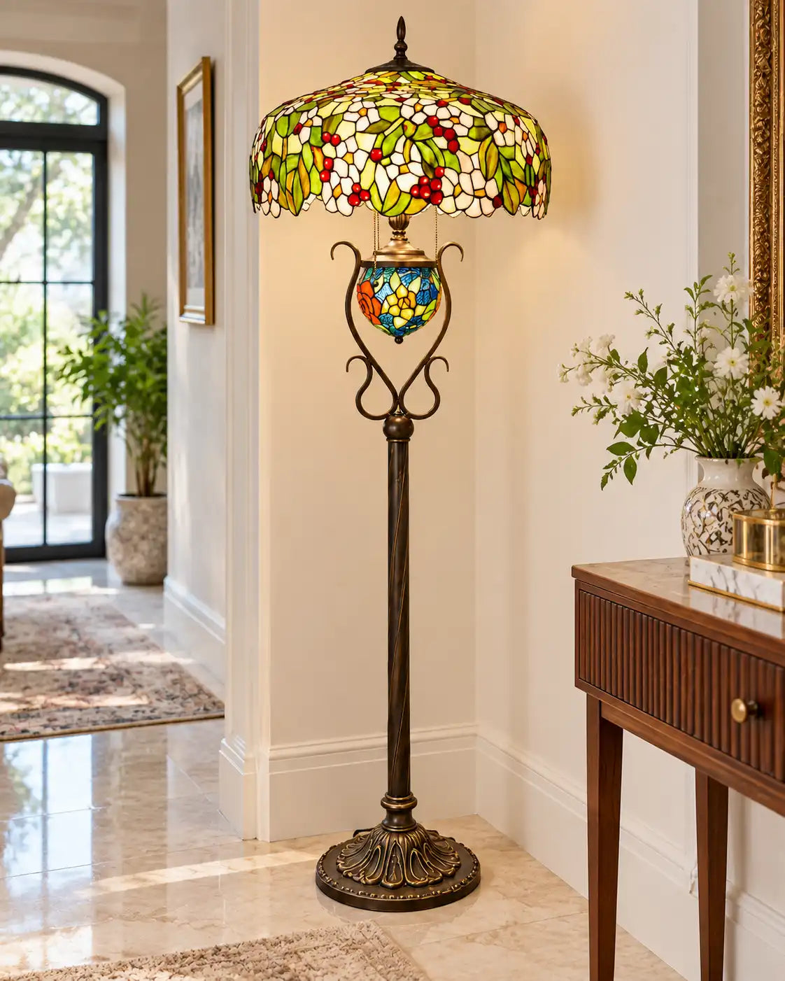 Botanical Nouveau Tiffany Floor Lamp
