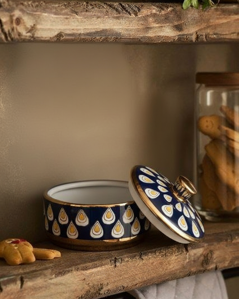 Royal Raindrop Storage Jar With Lid - Small 