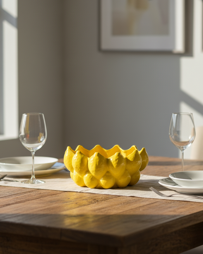 Lemon Zest Decorative Fruit Bowl 