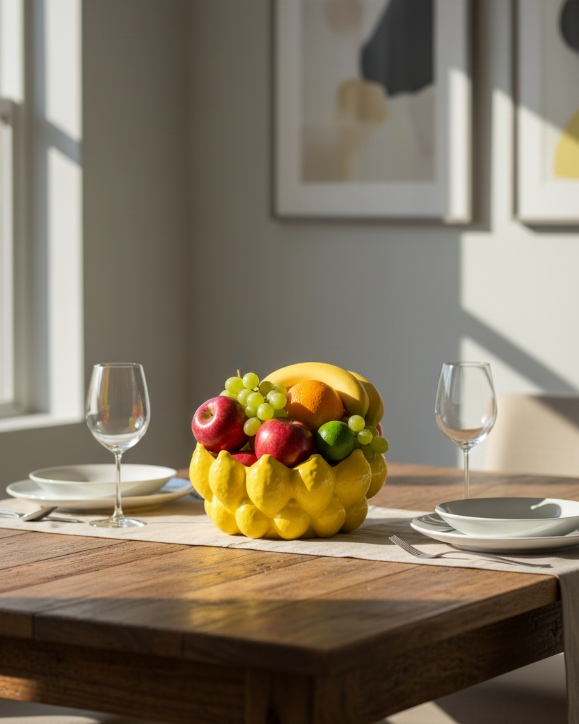 Lemon Zest Decorative Fruit Bowl 