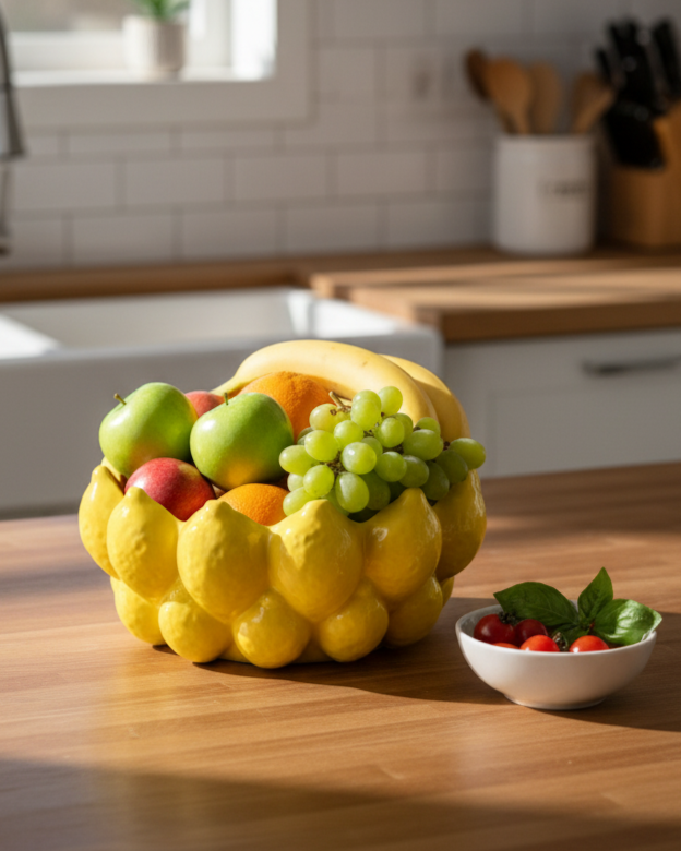 Lemon Zest Decorative Fruit Bowl 