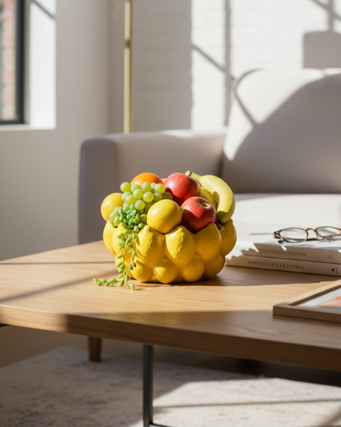 Lemon Zest Decorative Fruit Bowl 