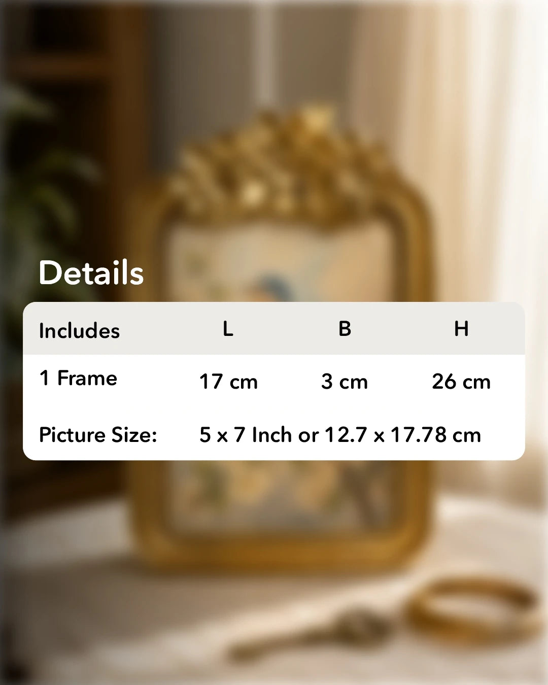 Victorian Gold Floral Photo Frame 