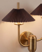 Twin Arm Pleated Wall Sconce - Black 