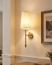 Pleated Cone Shade Wall Light