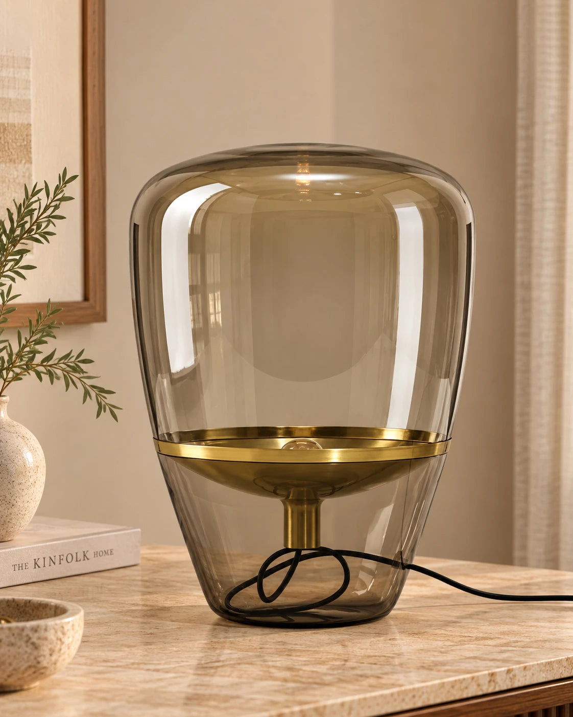 Mirelle Amber Glass Table Lamp
