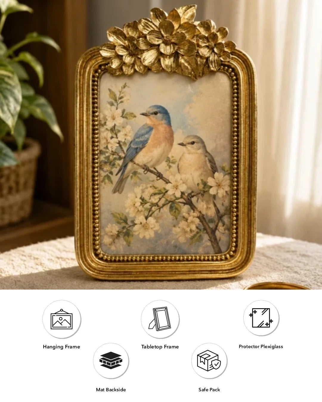 Victorian Gold Floral Photo Frame 