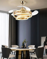Solstice Retractable Ceiling Fan + Chandelier Light (with Remote Control) 