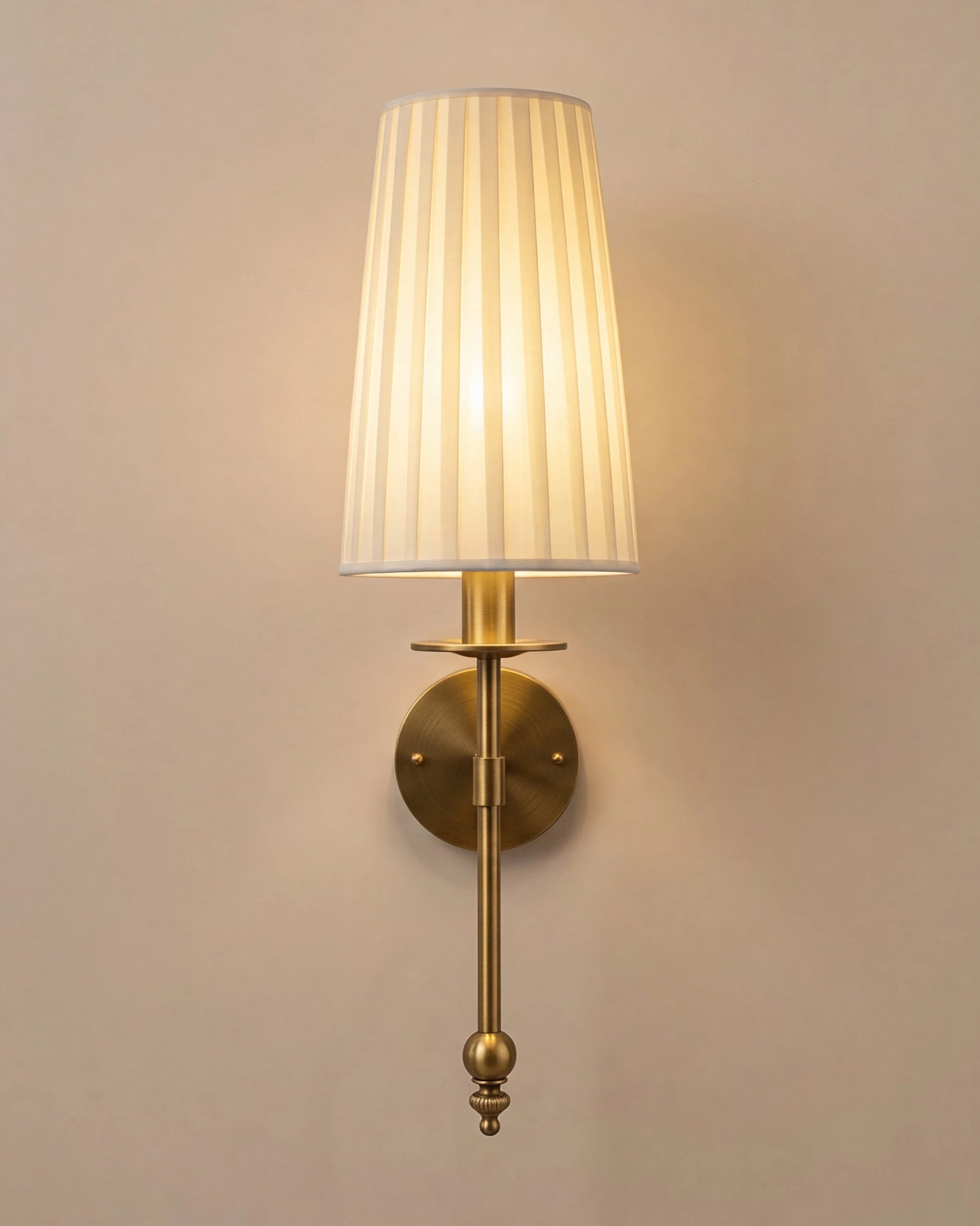Pleated Cone Shade Wall Light 