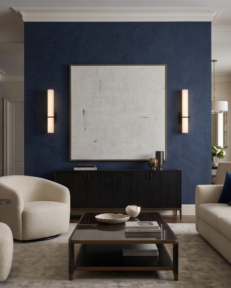 Lumière Vertical Brass Wall Sconce - Black 
