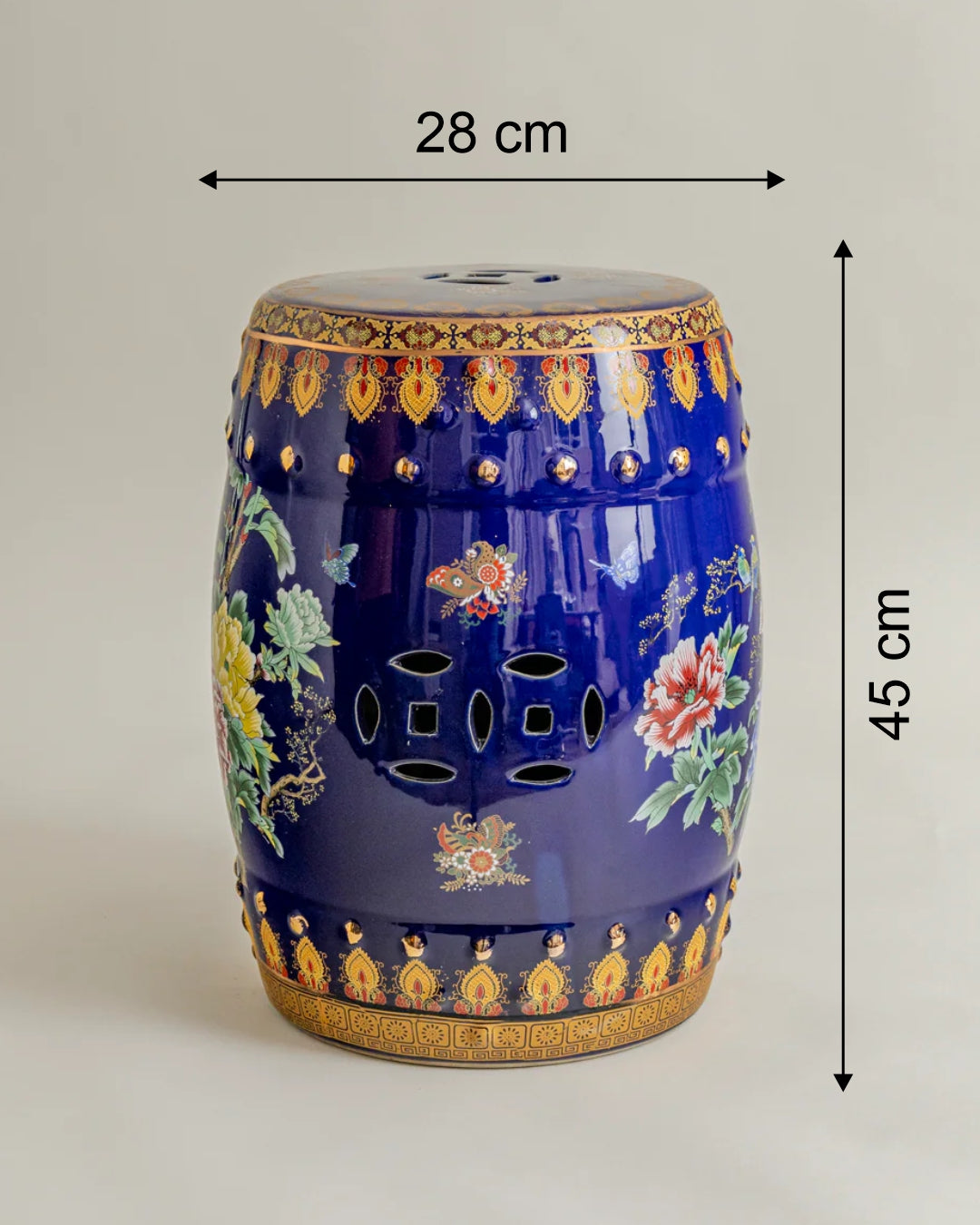 Royal Midnight Bloom Garden Stool 