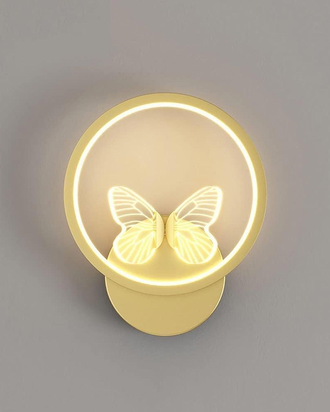 Butterfly Round Wall Sconce - Gold - The Decor Kart