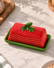 Berry Bliss Butter Dish - Red