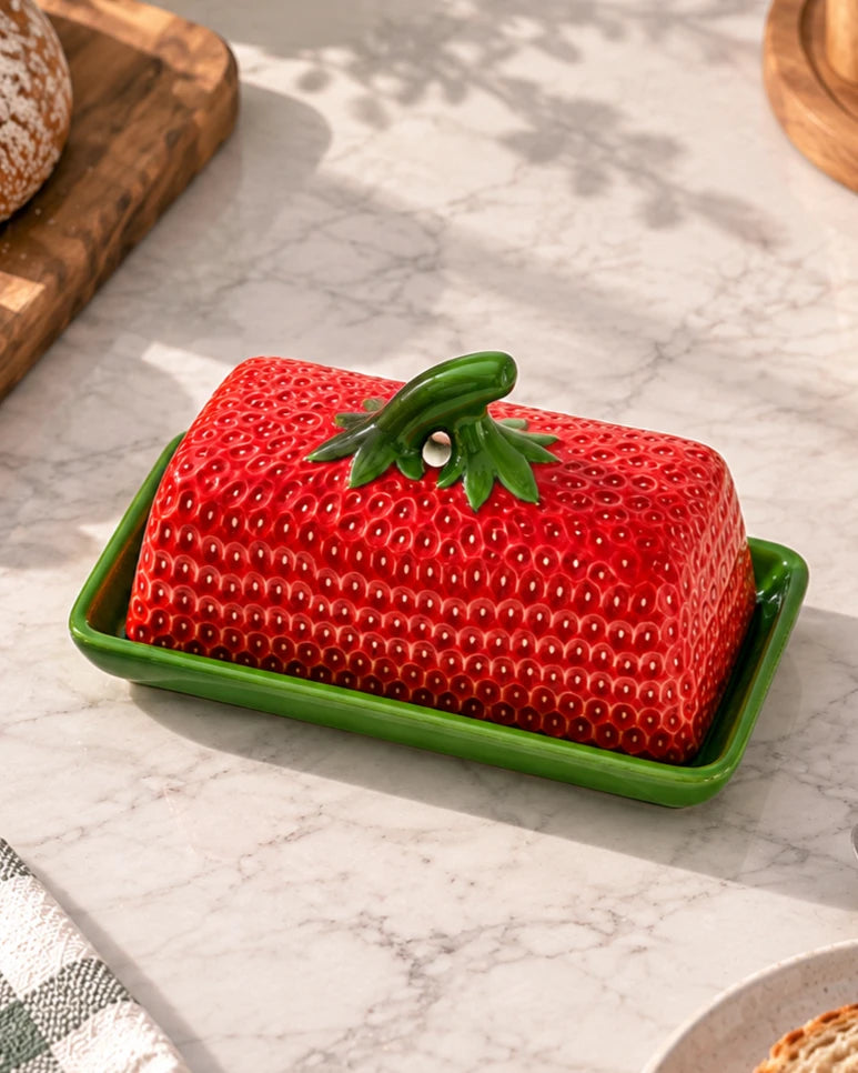 Berry Bliss Butter Dish - Red