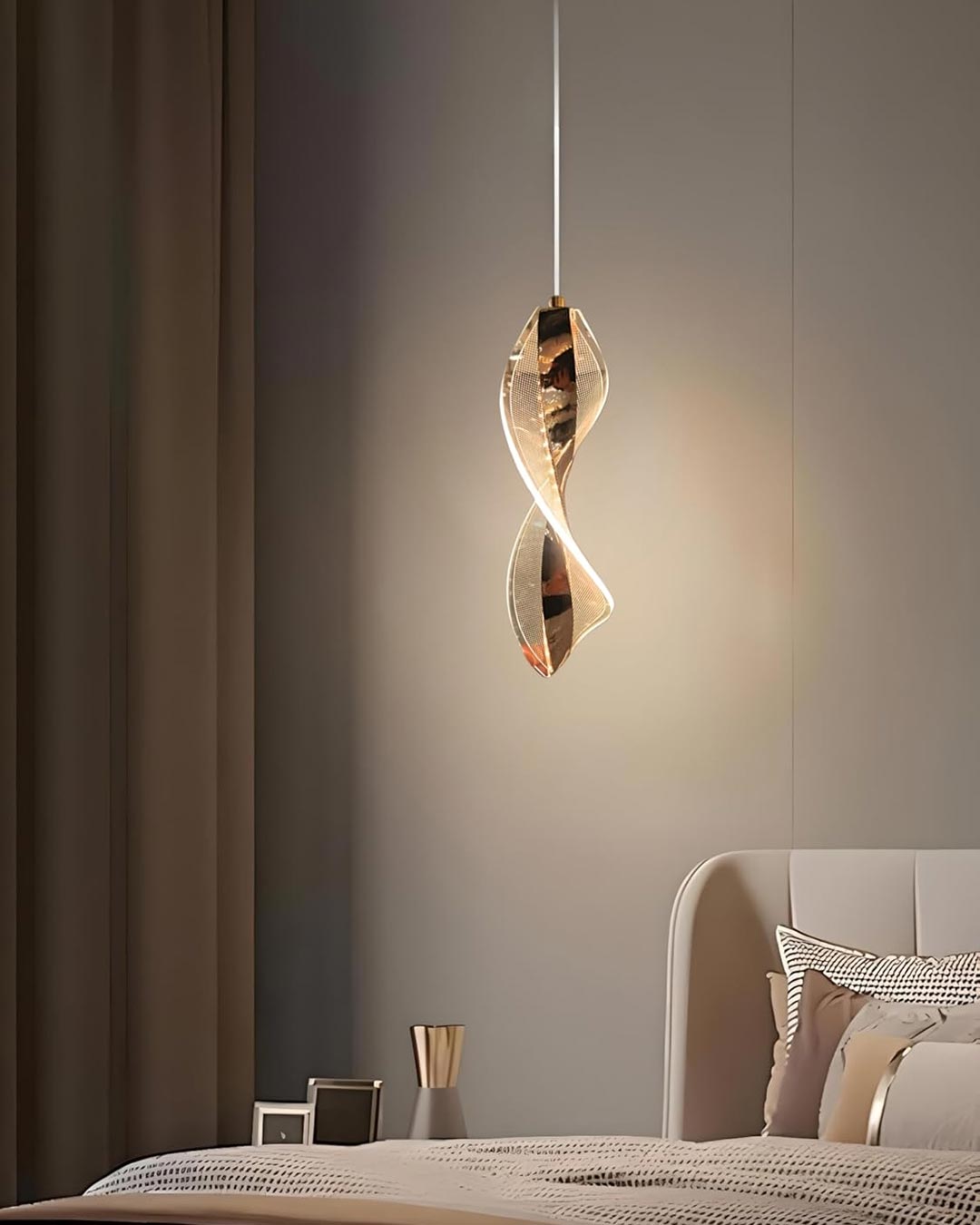 Geometric Spiral Chandelier Rose Gold 