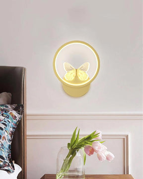 Butterfly Round Wall Sconce - Gold - The Decor Kart 