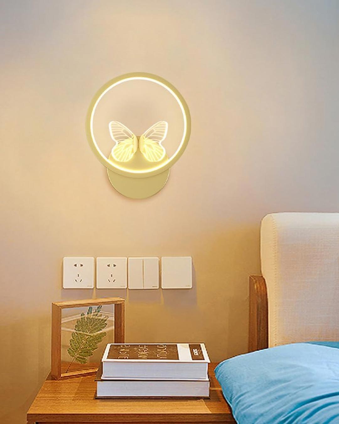 Butterfly Round Wall Sconce - Gold - The Decor Kart 