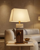 Marble And Wood Stripe Table Lamp 