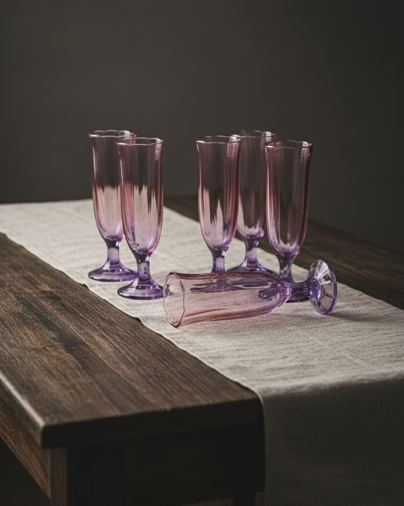 Purple Ombre Tulip Champagne Flute - Set of 6