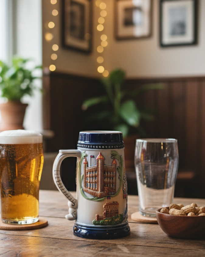 European Landmark Vintage Stein Beer Mug 