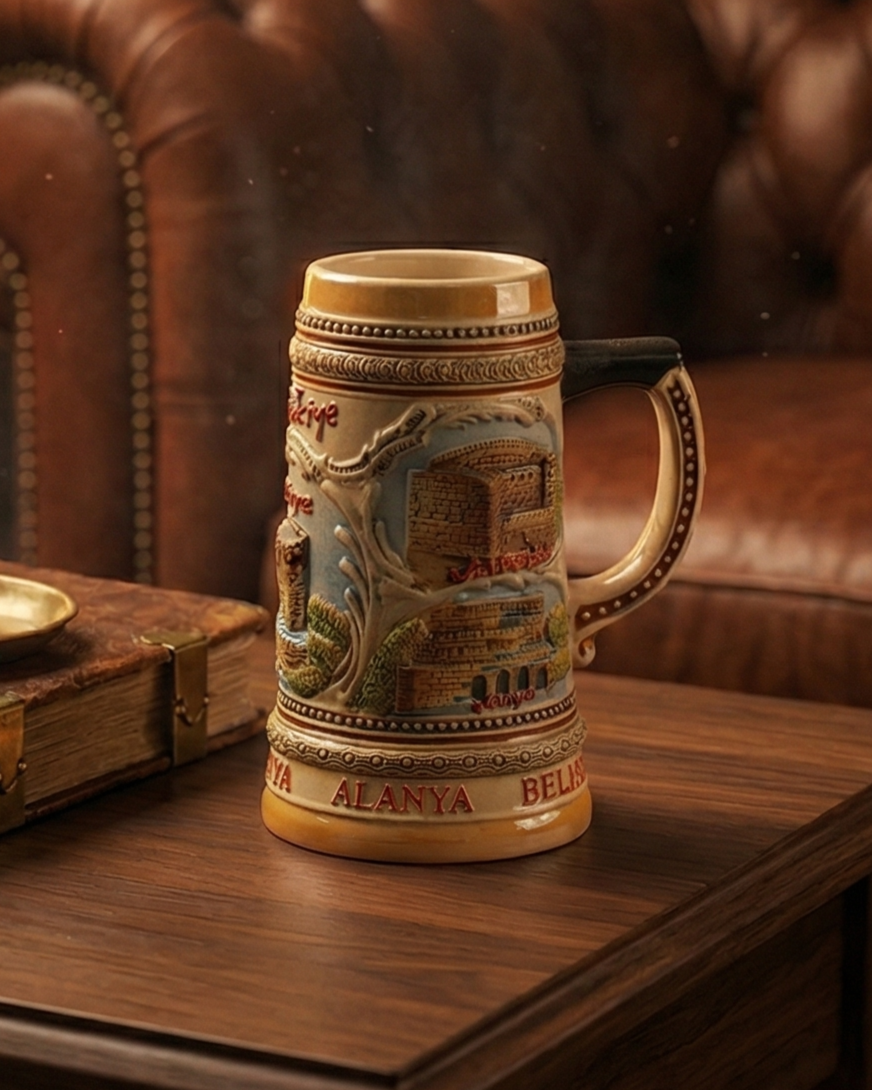 Türkiye Alanya Vintage Stein Beer Mug 