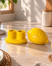 Lemon Tooth Pick Holder - Yellow