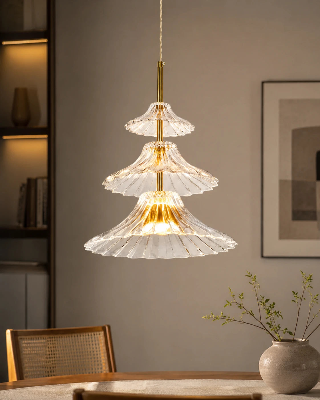 Fiorenza Cascade Glass Pendant Light - Clear 