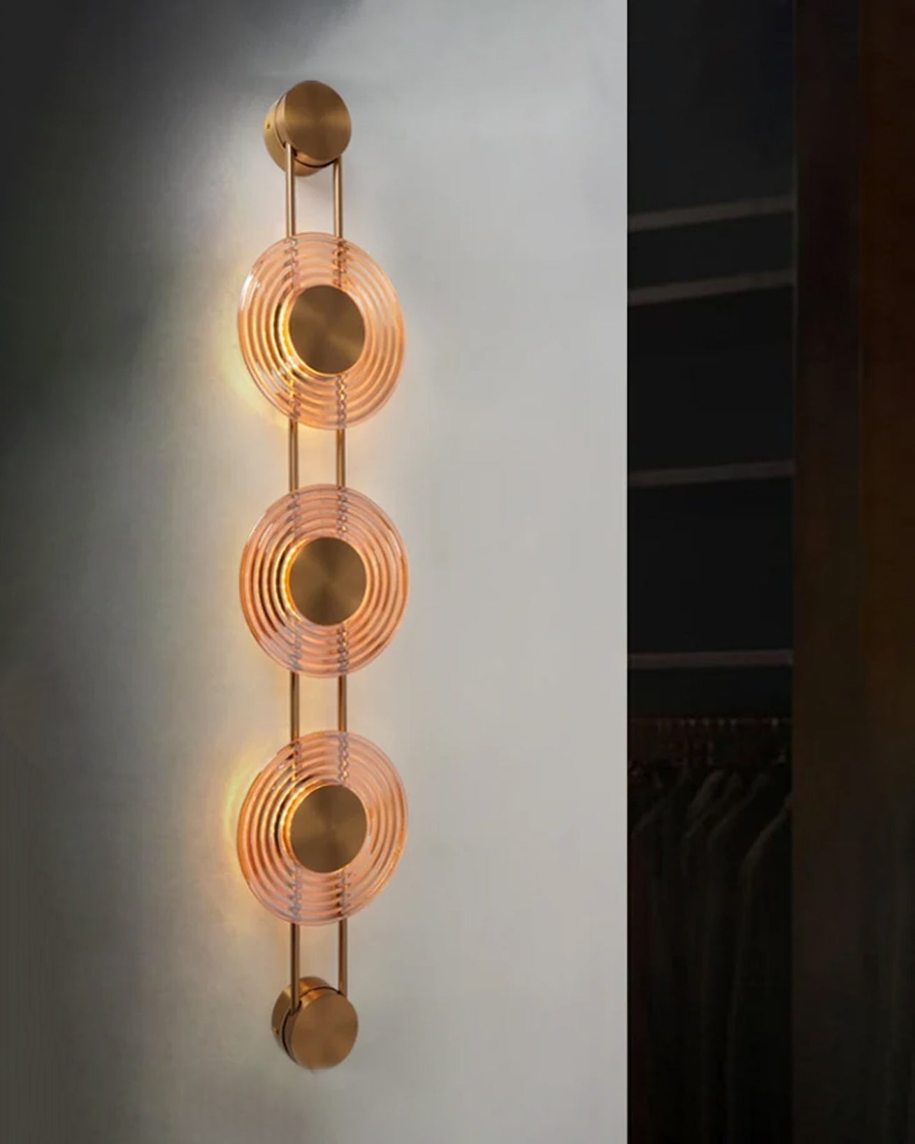 3 Circle Glass Disc Wall Light - Clear 