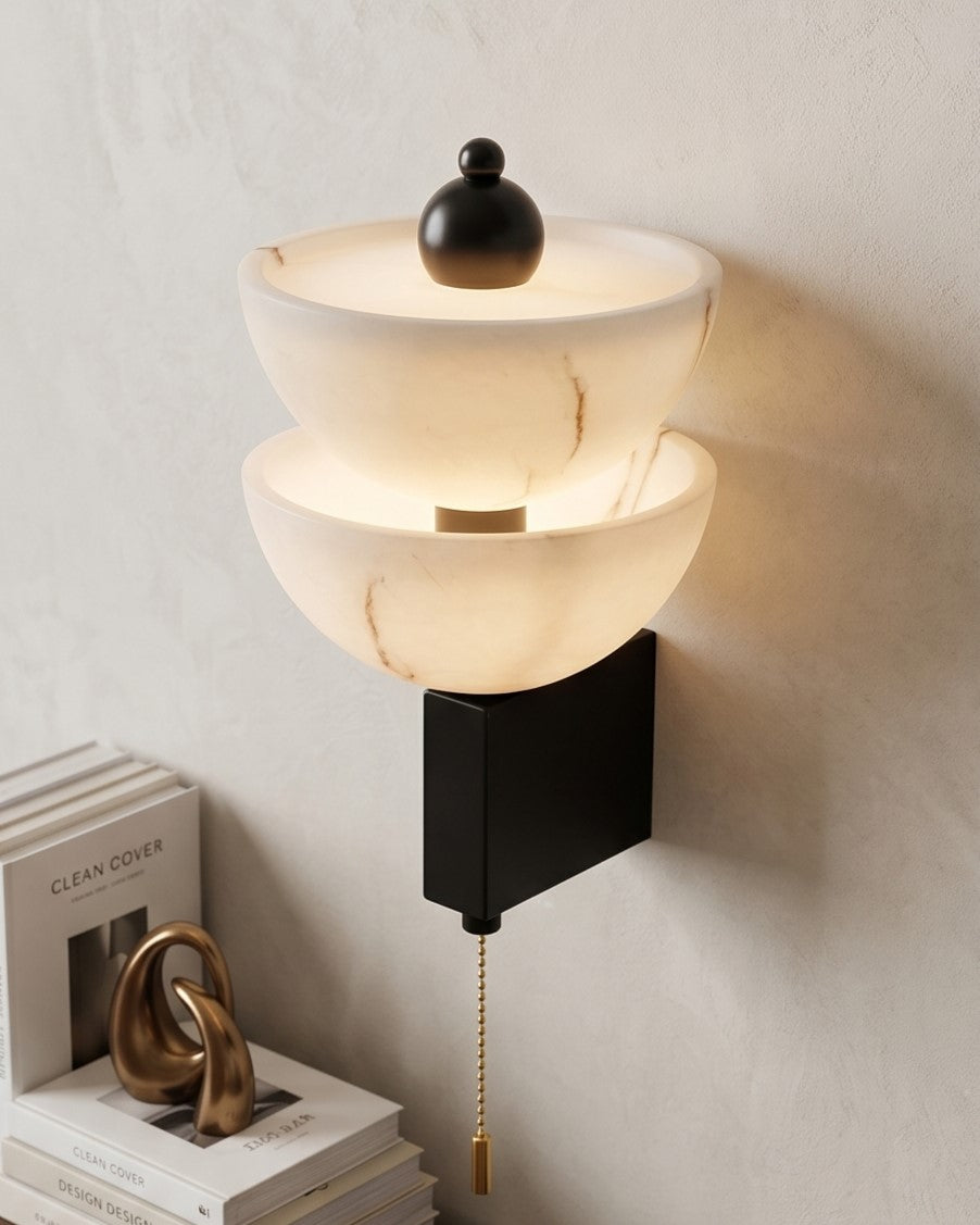 Alba Marble Glow Wall Sconce - Black 