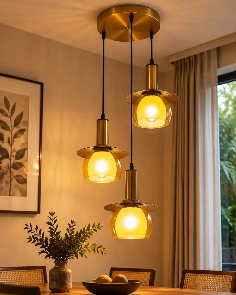 Solvara Sunveil Triple Pendant Light