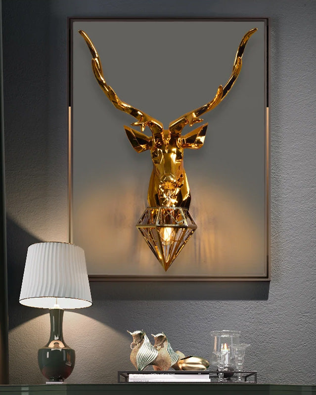 Stag Sculpture Wall Sconce - The Decor Kart 