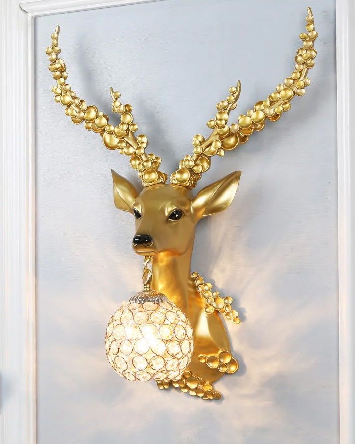 Stag Sculpture Wall Sconce - The Decor Kart
