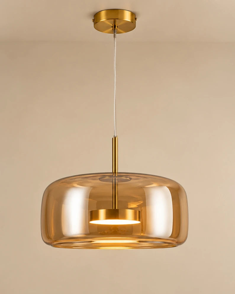 Amora Amber Glass Pendant Light