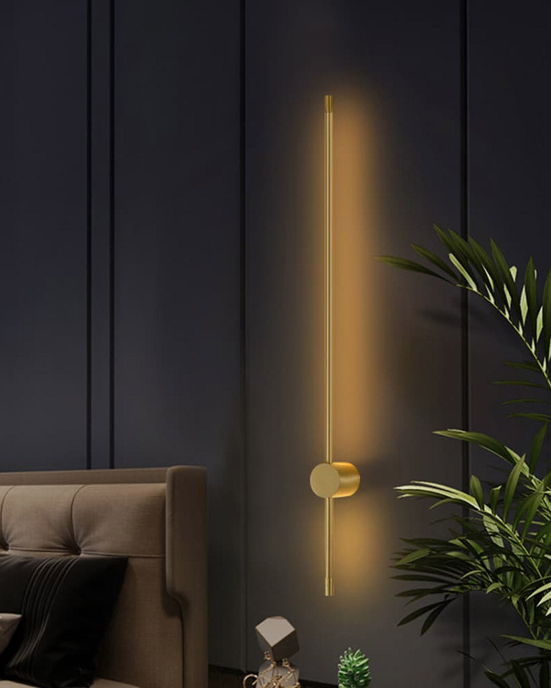 Led Gold Long Tube Wall Light - The Decor Kart 