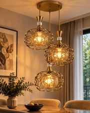 Orlissea Celestial Loop Triple Pendant Light - Gold