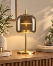 Aurelio Amber Glass Table Lamp