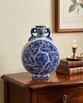 Blue and White Moon Vase 