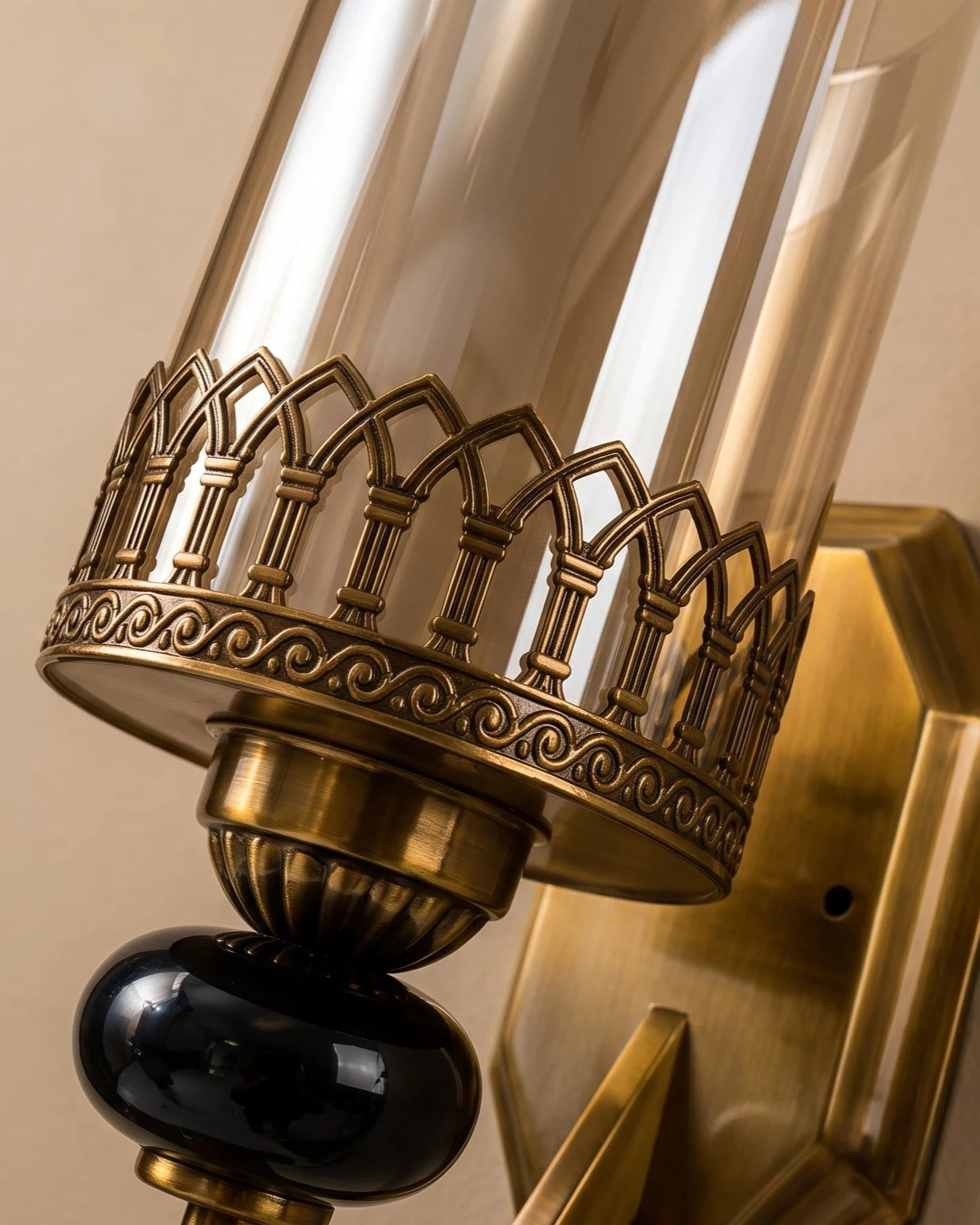Lantern Cylinder Glass Wall Sconce