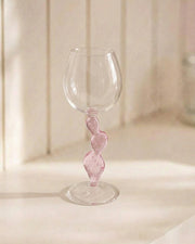 Blush Twist Stem Wine Glass