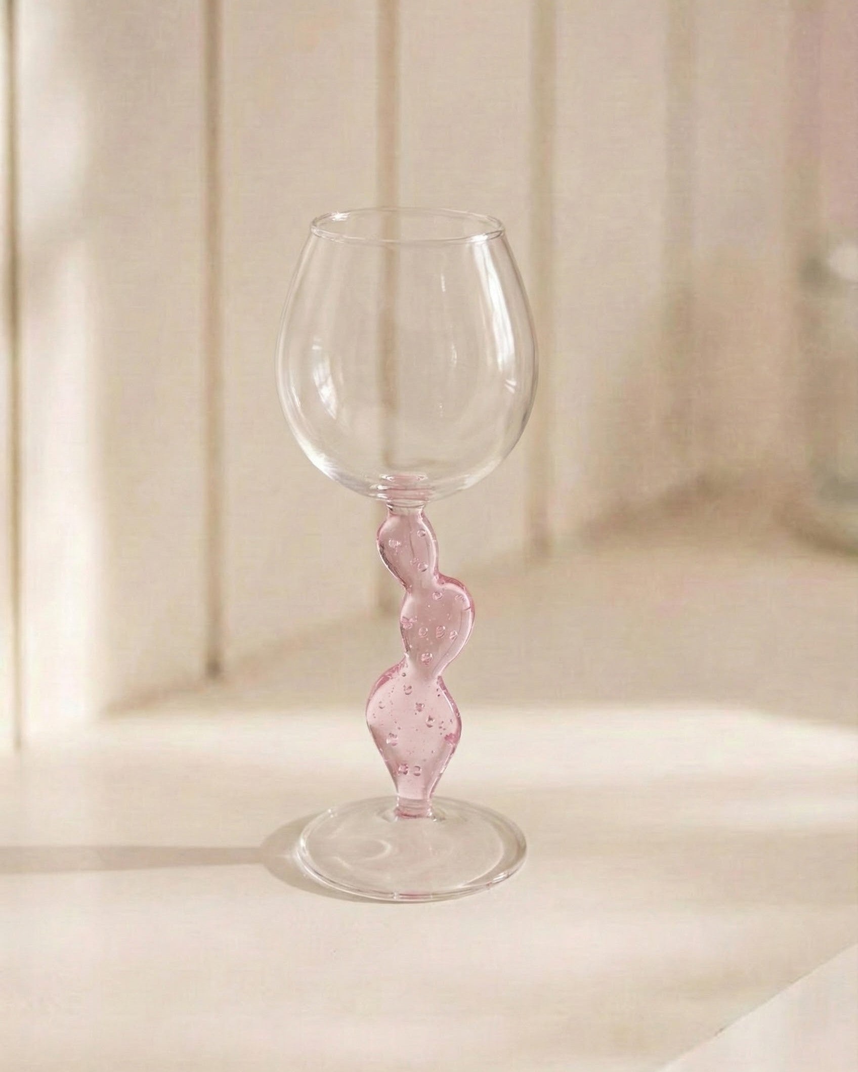 Blush Twist Stem Wine Glass 