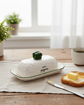 Countryside Delight Butter Dish - Green 