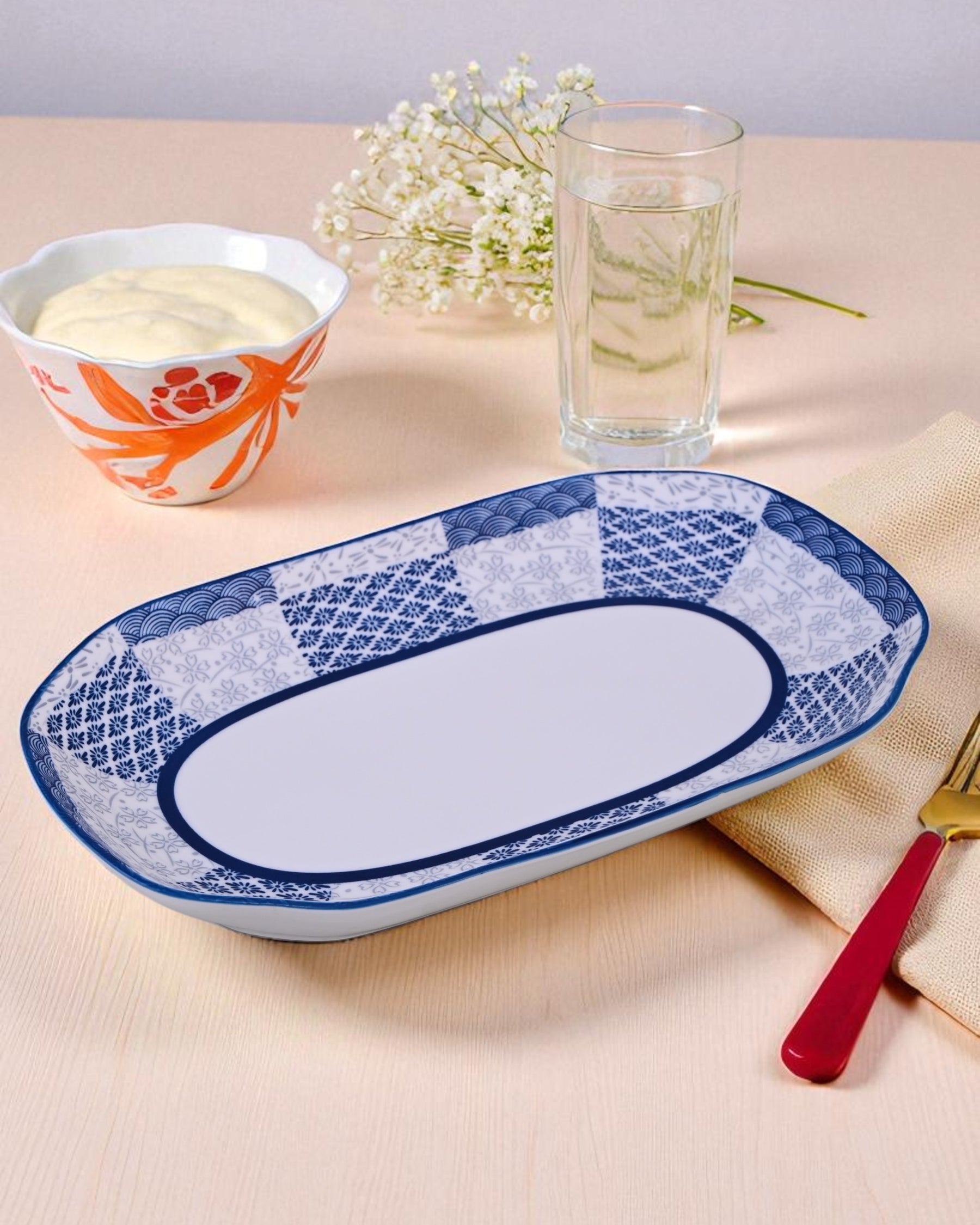 Midnight Mosaic Ceramic Platter 