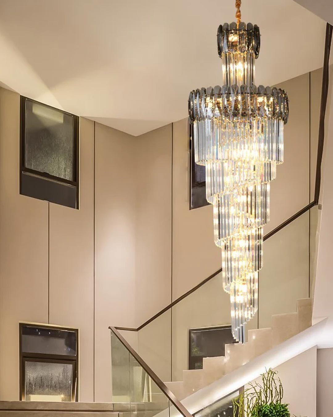 Contemporary Curved Crystal Chandelier - Small - The Decor Kart 