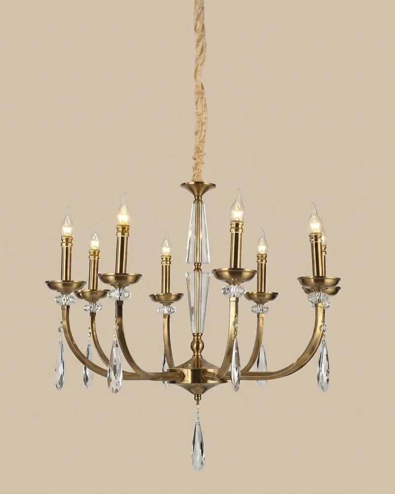 Elegant Curved Arm Ceiling Chandelier - 8 Lights 