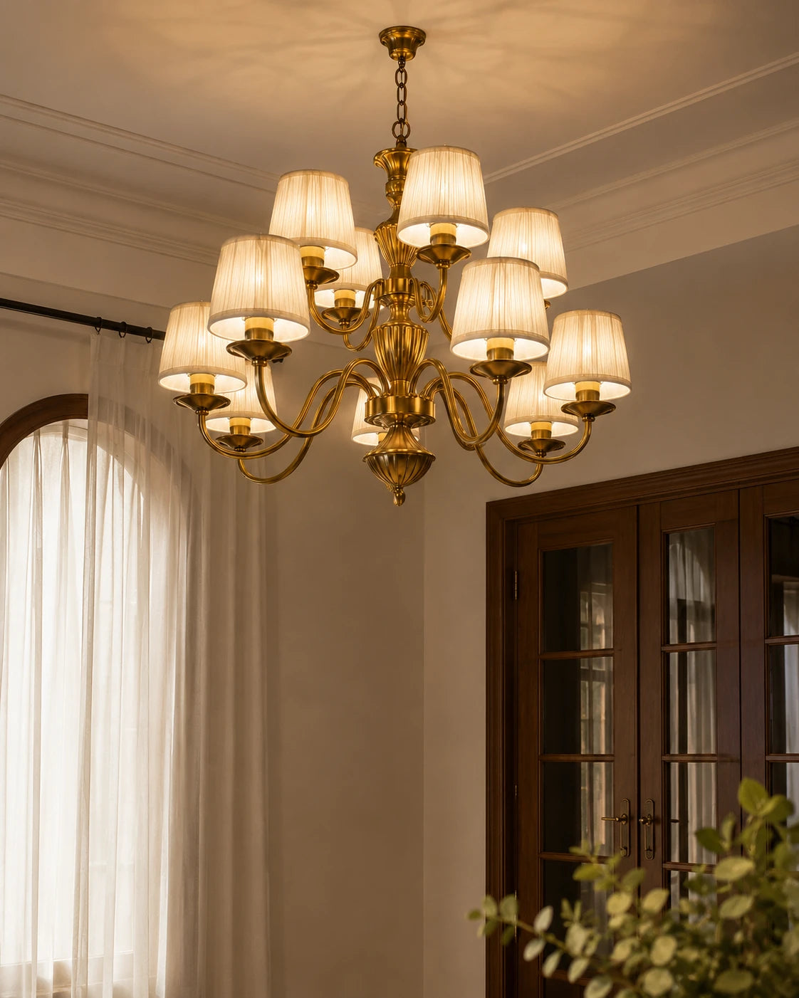 Vintage Regal Empire Chandelier - 12 Bulbs 
