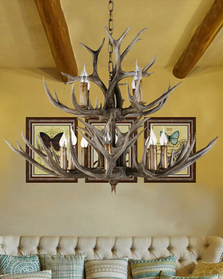 The Antler 12 - Lights Geometric Chandelier 