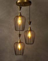 Golden Cage Cluster Pendant Light 