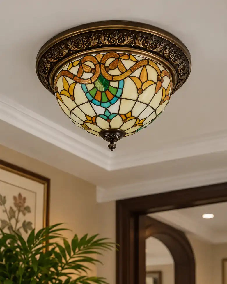 Heritage Floral Dome Tiffany Chandelier