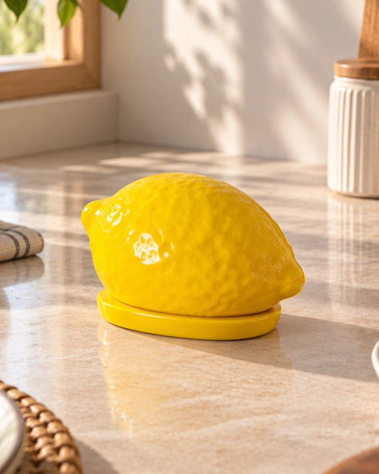 Lemon Tooth Pick Holder - Yellow